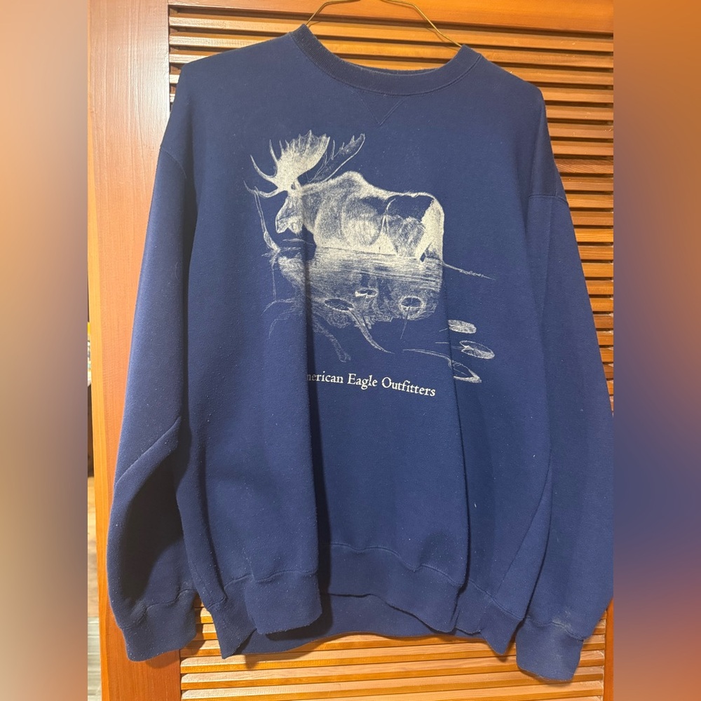 Vintage American Eagle Outfitters Navy Sweater Excellent Condition (Large)